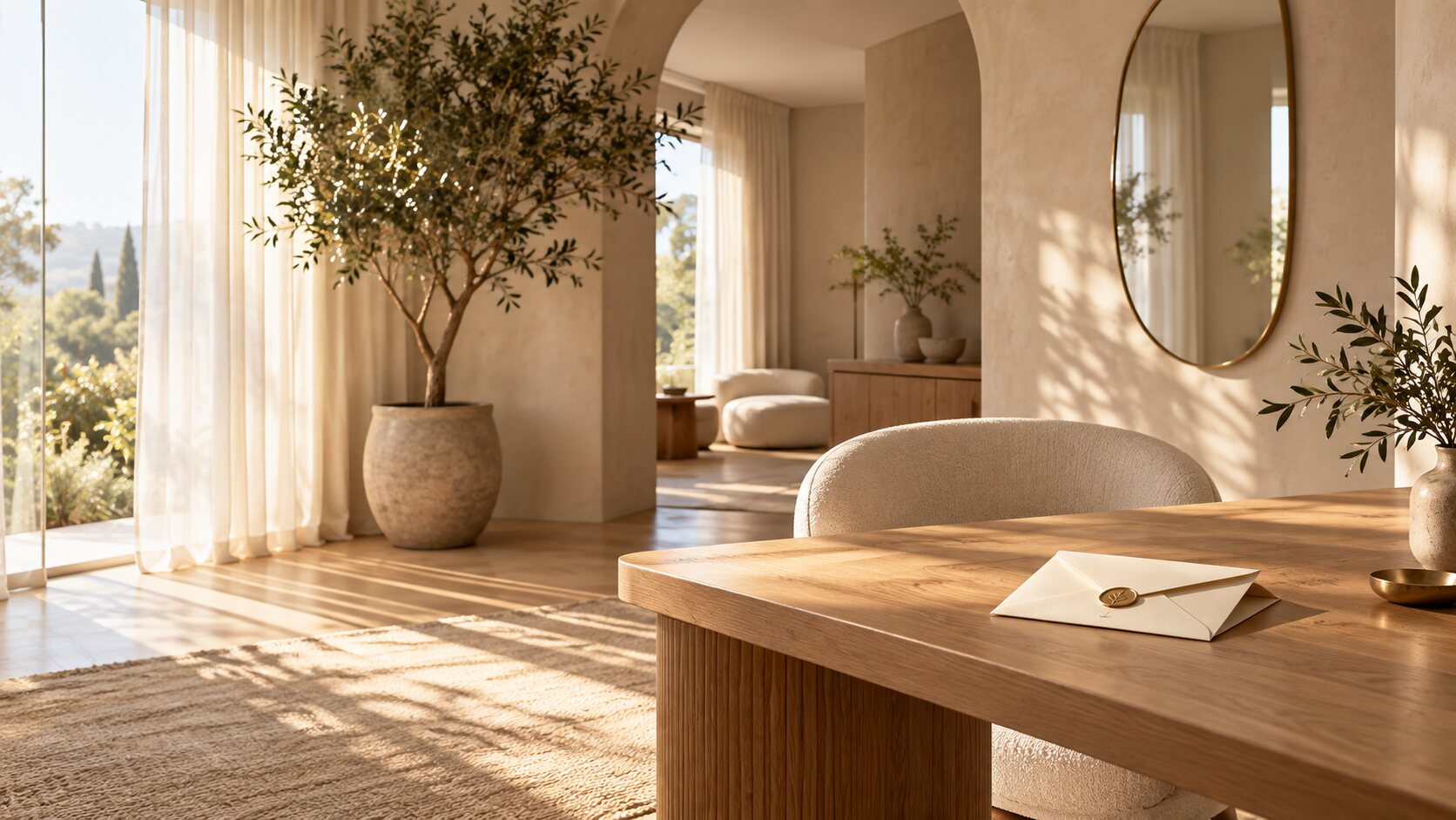 A quiet, sunlit room with a welcoming place at the table